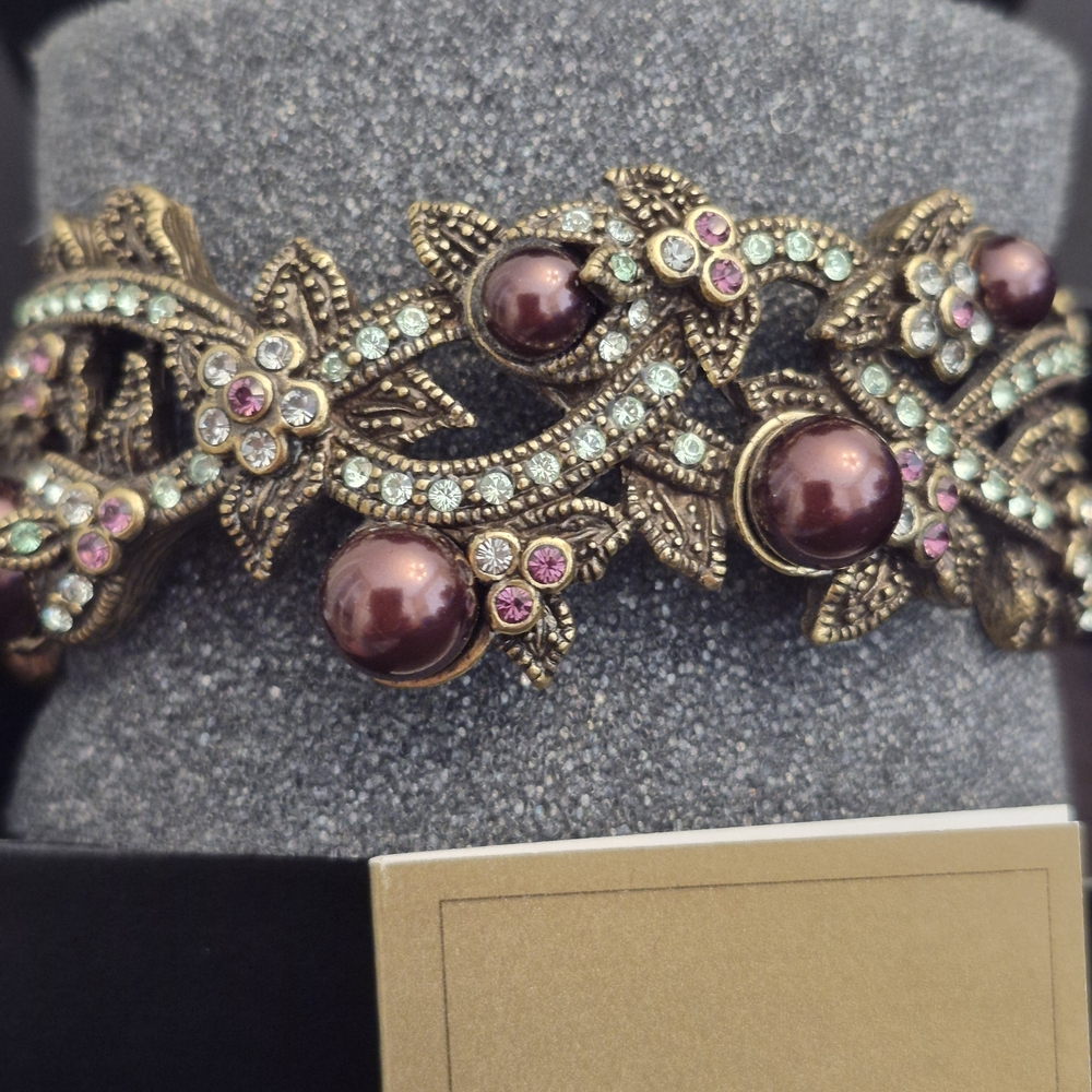 Heidi Daus "Vine And Devine" a Burgandy And Green Bracelet